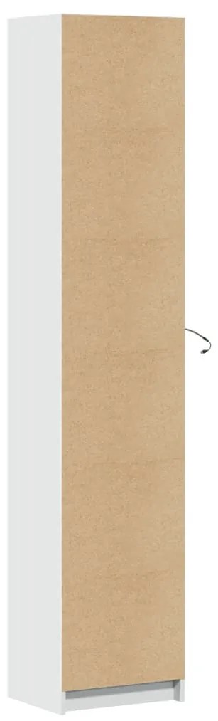 fehér szerelt fa magasszekrény LED-ekkel 41,5 x 32,5 x 200 cm