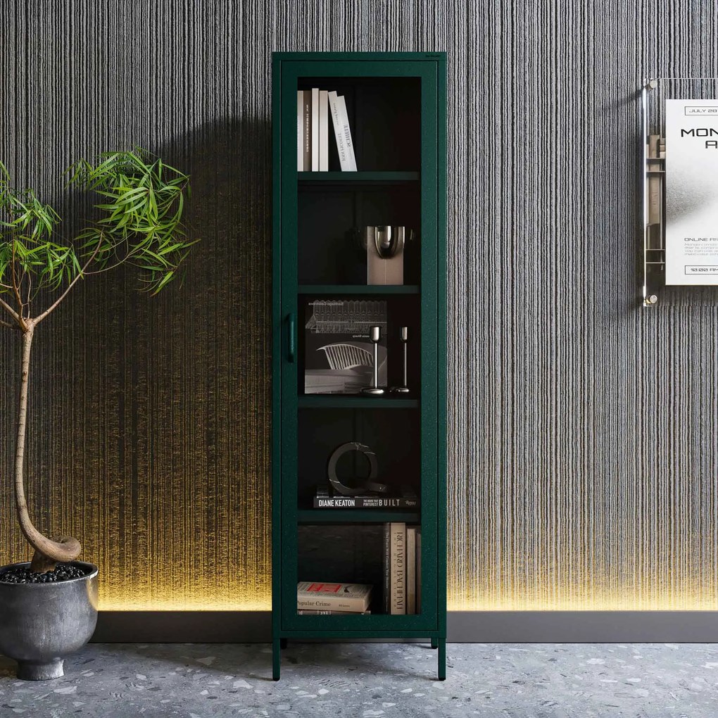 LUIGI vitrin, 500 x 1800 x 350 mm, Modern: palackzöld