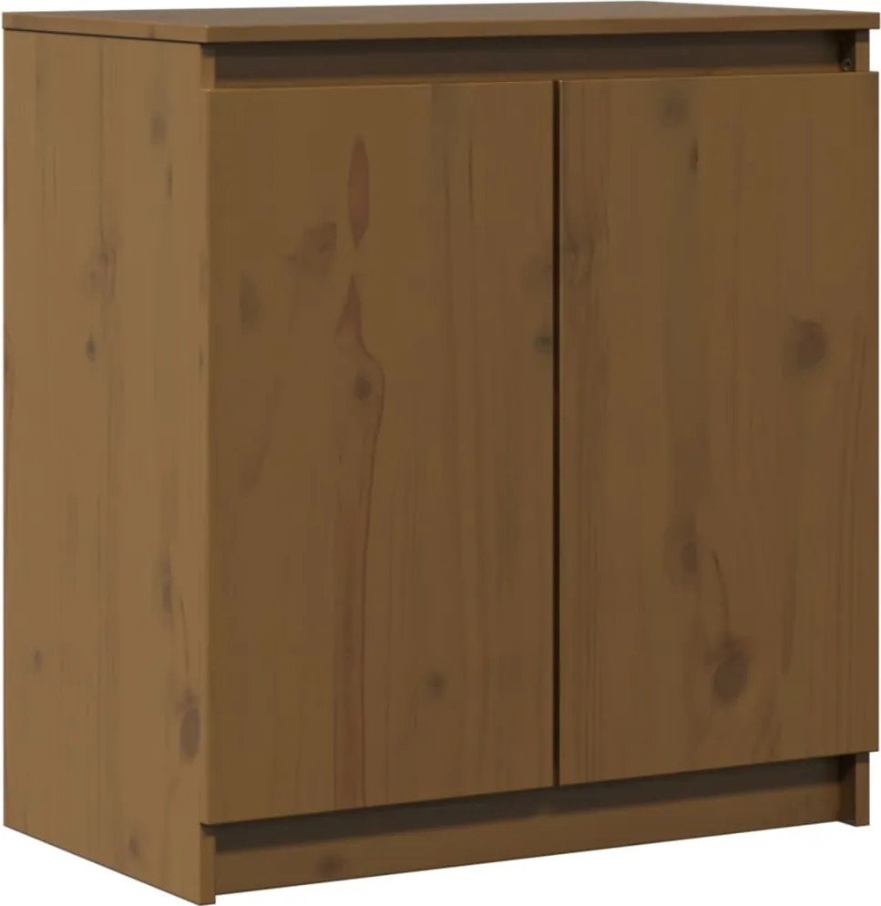 vidaXL mézbarna tömör fenyőfa kisszekrény 60 x 36 x 65 cm