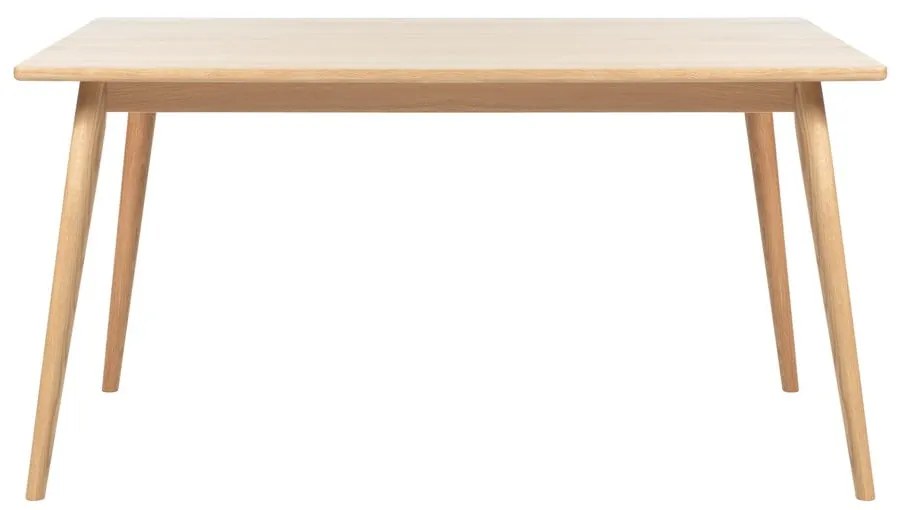 Natúr színű bővíthető étkezőasztal tölgyfa dekoros asztallappal 150x90 cm Barrali – Unique Furniture