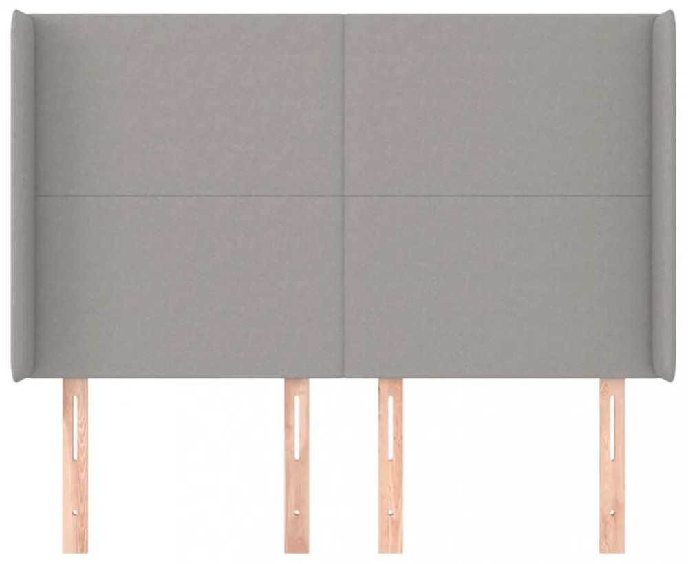 világosszürke szövet fejtámla szárnyakkal 147x16x118/128 cm