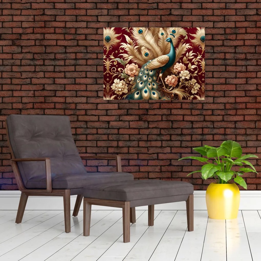 Kép – Elegáns páva (70x50 cm)