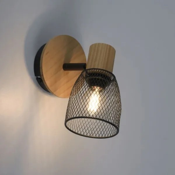 JUST LIGHT. 15191-79 - Fali spotlámpa TAMIS 1xE14/10W/230V fenyő