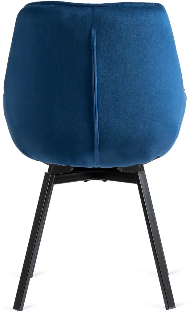 Krzesło Obrotowe LUNA Granatowe Welurowe