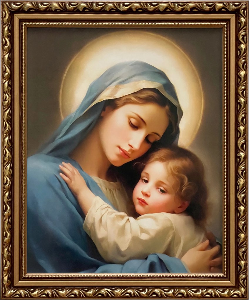 Vászonkép 29x24 Szűz Mária A Kis Jézus Arany Díszített Keret