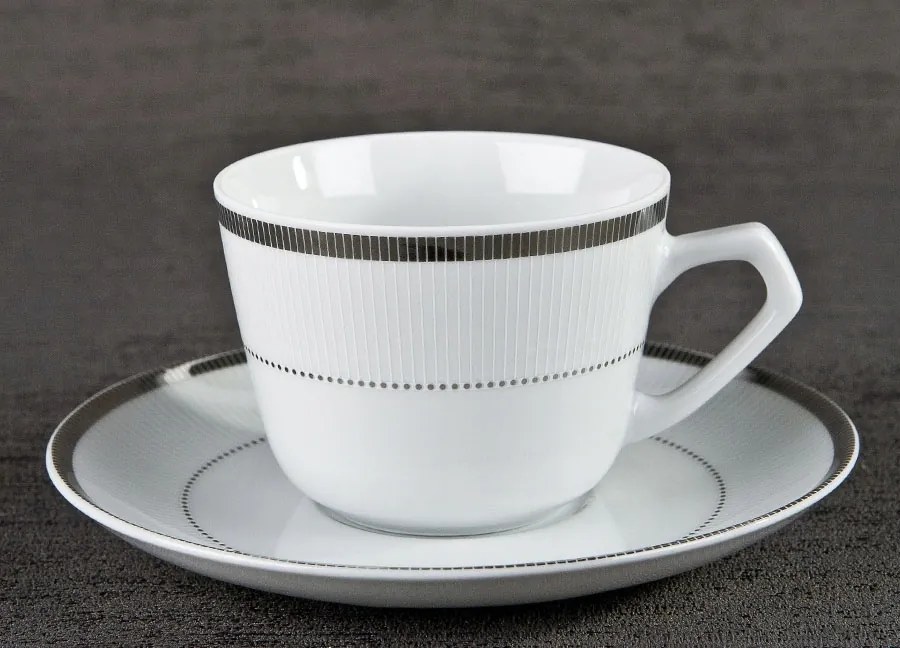 6x 200ml-es csésze Marcello Silver csészealjjal