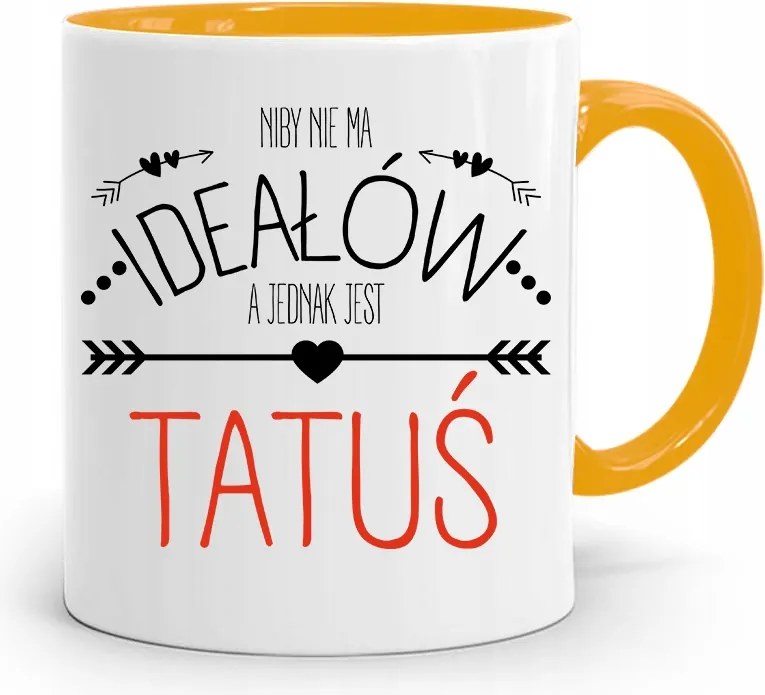 Sárga Apák Napi Bögre Apáknak Tökéletes Apuka fényképes nyomtatással