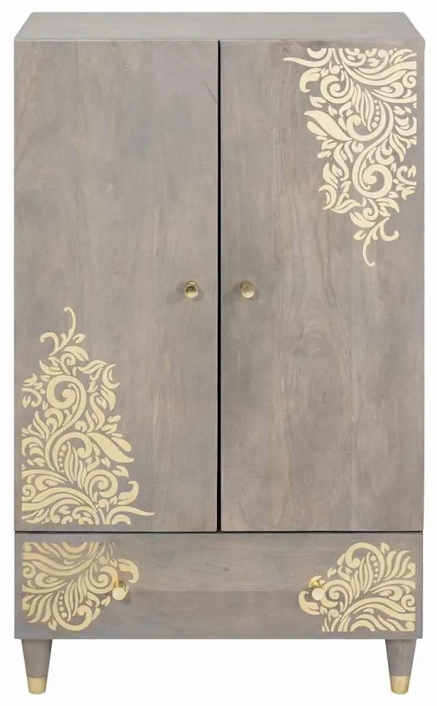 Magasfiú Szürke és Arany 60 x 33.5 x 100 cm Tömör mangófa