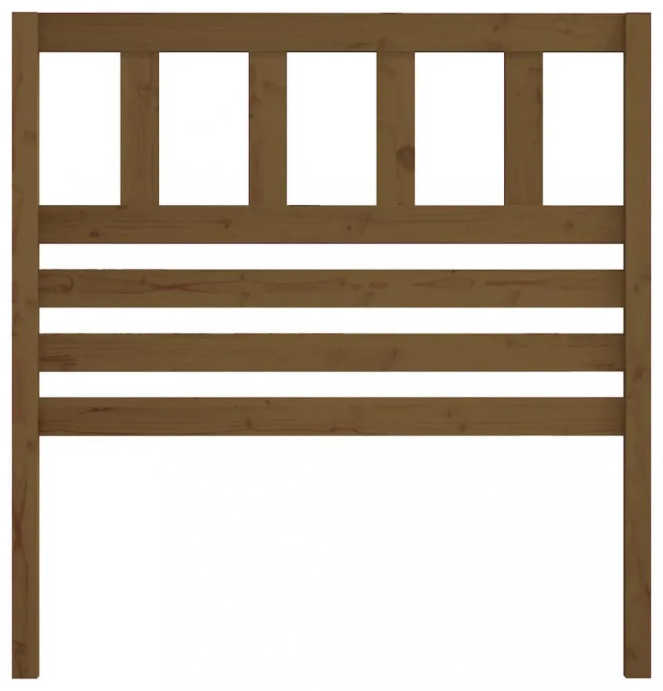 mézbarna tömör fenyőfa ágyfejtámla 106 x 4 x 100 cm