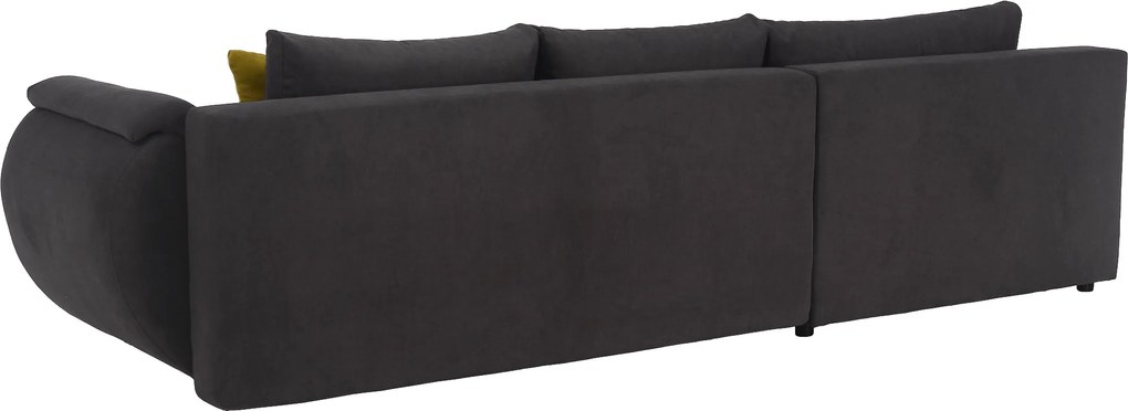 Ülőgarnitúra, szürkésbarna/sárga, szövet, balos, BRATO