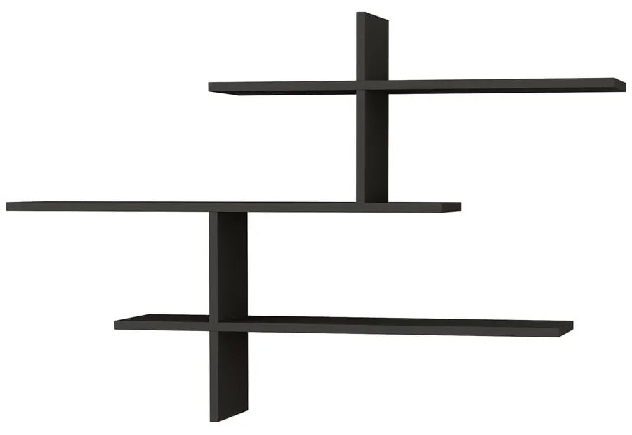 Antracitszürke többszintes fali polc 123 cm Leo – Kalune Design