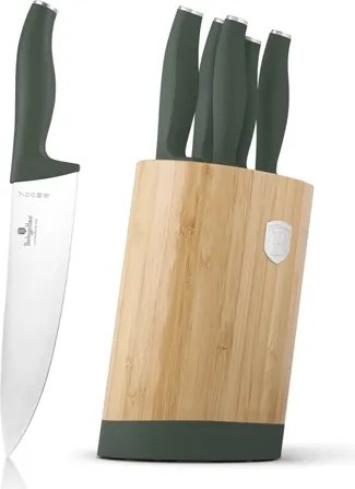 BerlingerHaus 6 részes késkészlet bambusz állvánnyal Matte Green Collection BH/2757