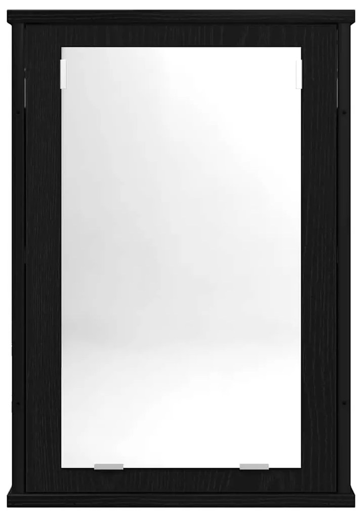 fekete tölgy szerelt fa fürdőszobai tükör 42 x 12 x 60 cm