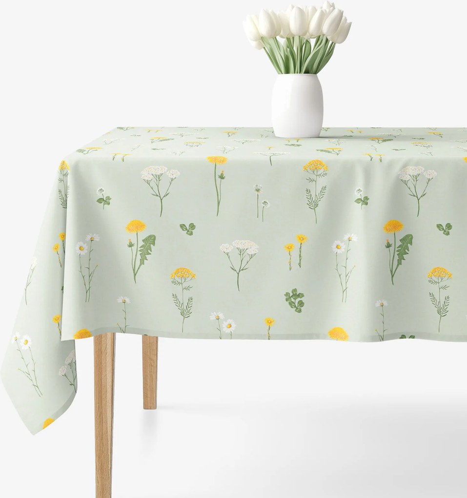 Goldea szögletes terítő 100% pamutvászon - zöld mező 100 x 100 cm