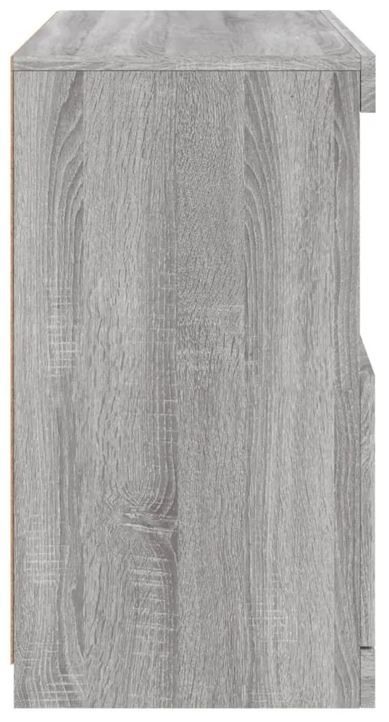 szürke sonoma színű tálalószekrény LED-ekkel 60 x 37 x 67 cm