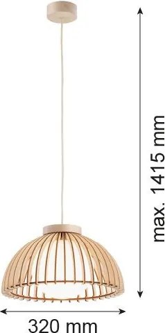 ARGON 8634 Egyágú Függesztett Lámpa Fa E27 IP20