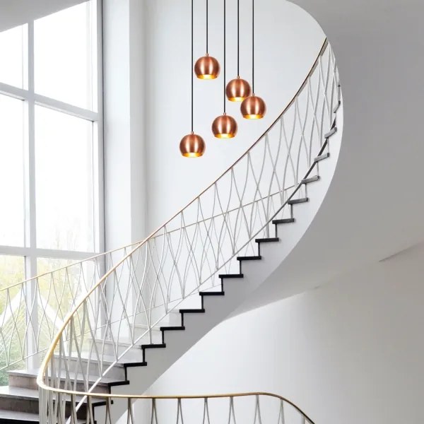 Csillár zsinóron SIVANI 5xE27/40W/230V réz