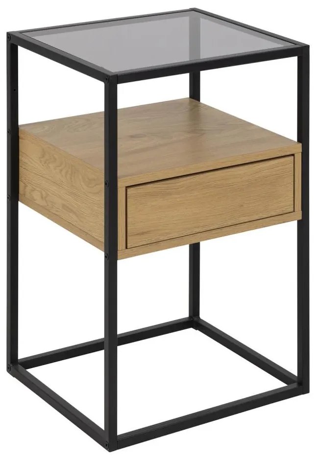 Éjjeliszekrény ZEIN tölgy/fekete