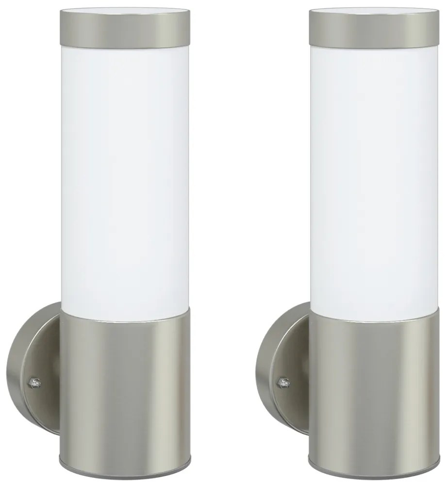 Kültéri Fali Lámpák 2 pcs Ezüst 12 x 7.5 x 27 cm