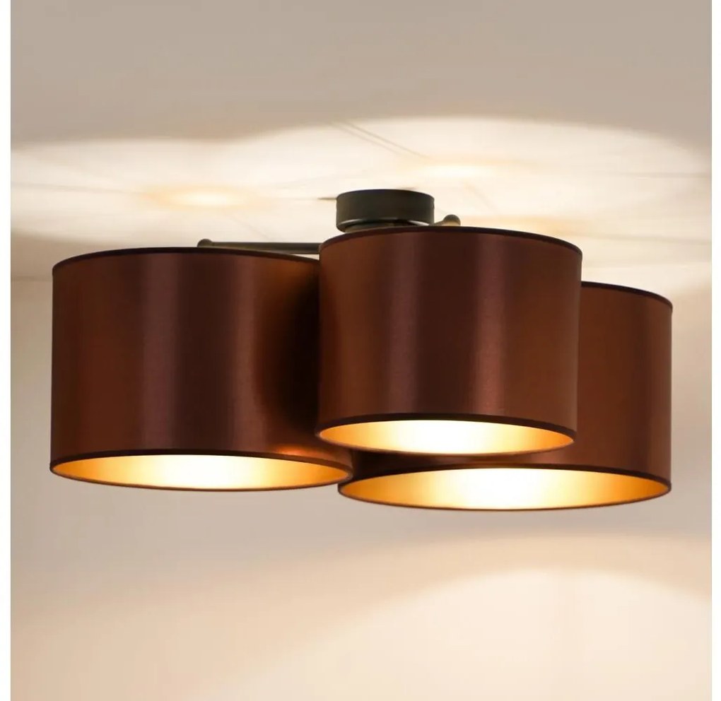 Duolla - Felületre szerelhető csiillár ROLLER TRIO SHINY 3xE27/15W/230V réz/arany