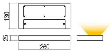 Redo 01-3016 - LAMINA LED fali lámpatest 2×LED/15W/230V, CRI 90, fekete