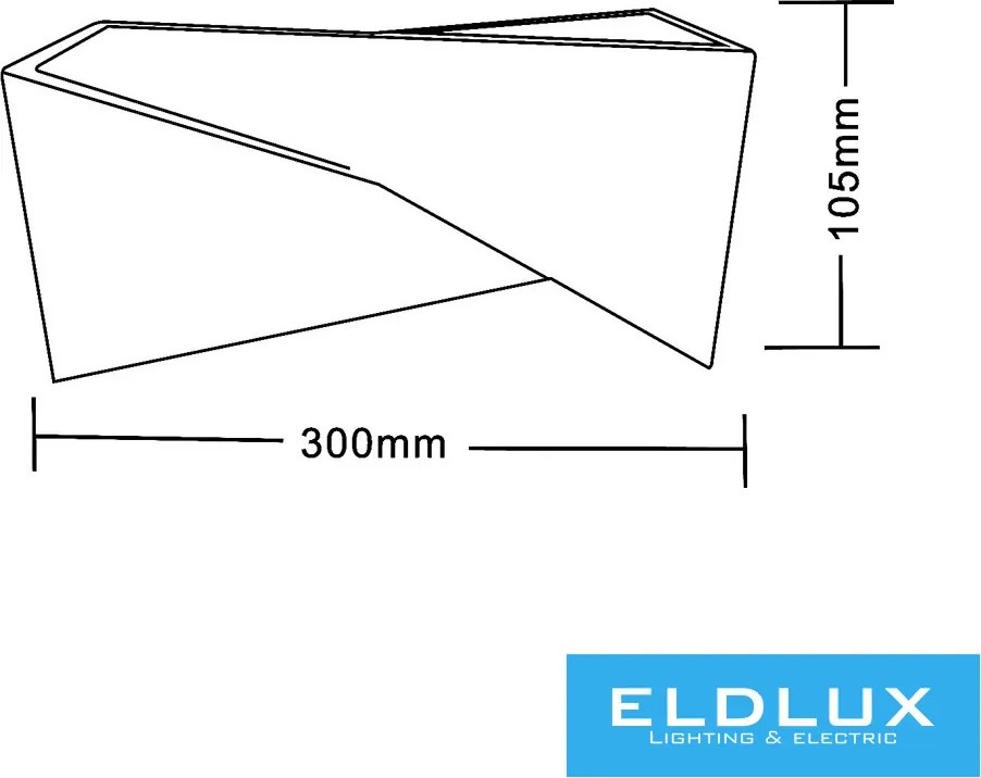 UNIVERSO Gipsz fali lámpa 2xG9 300x105mm IP20 fehér