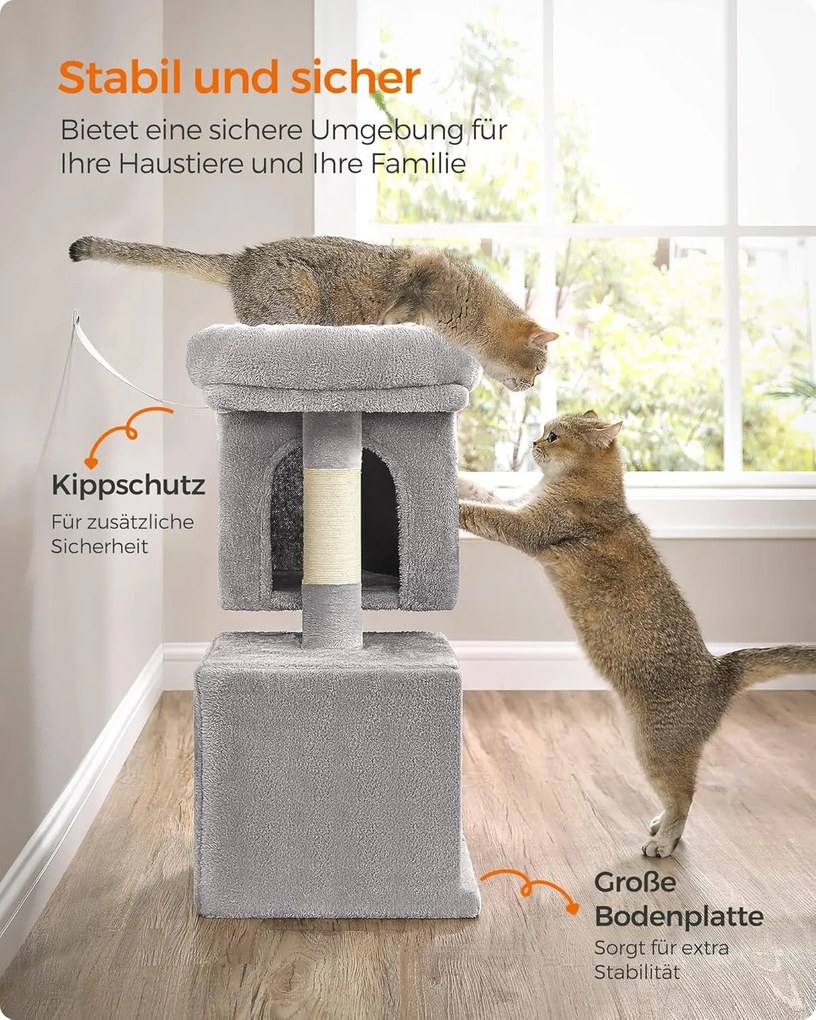 Feandrea kis macskafa, 67 cm magas kaparófa világosszürke színben