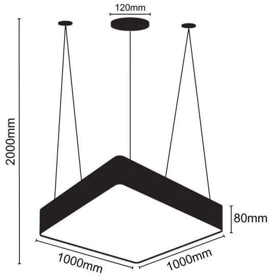 LED Csillár zsinóron LED/170W/230V 4000K 100x100 cm