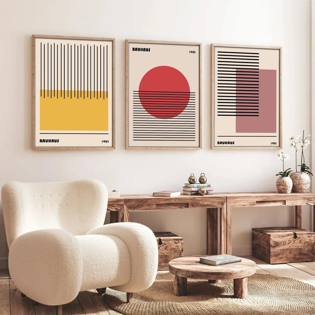 Huhu250 keretezett MDF falikép, 50 x 70 cm, 3 db-os szett