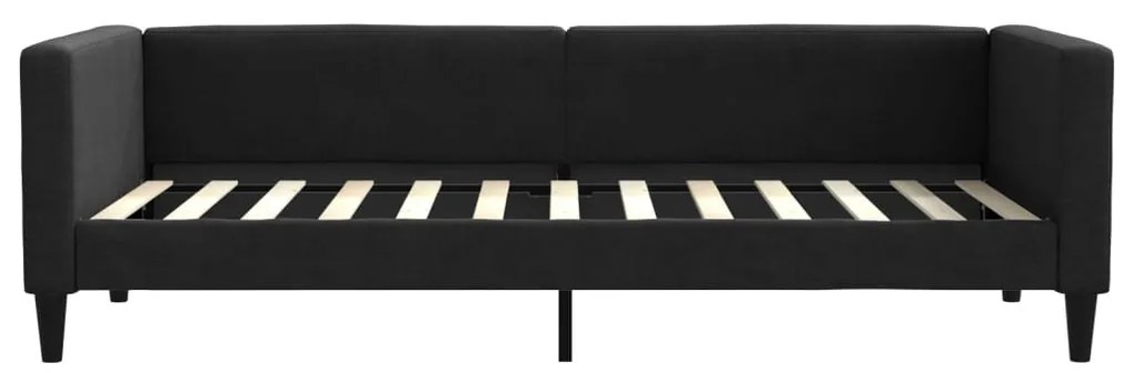 fekete kihúzható szövet heverő fiókokkal 90 x 200 cm