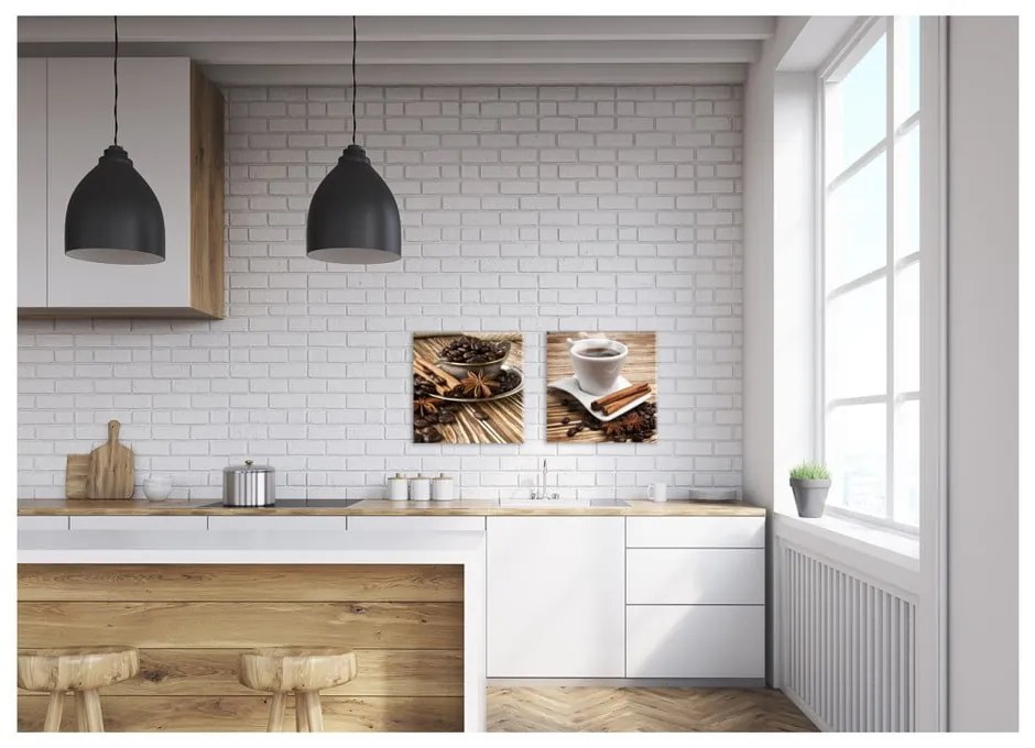 Glasspik Coffee II fali kép, 30 x 30 cm - Styler