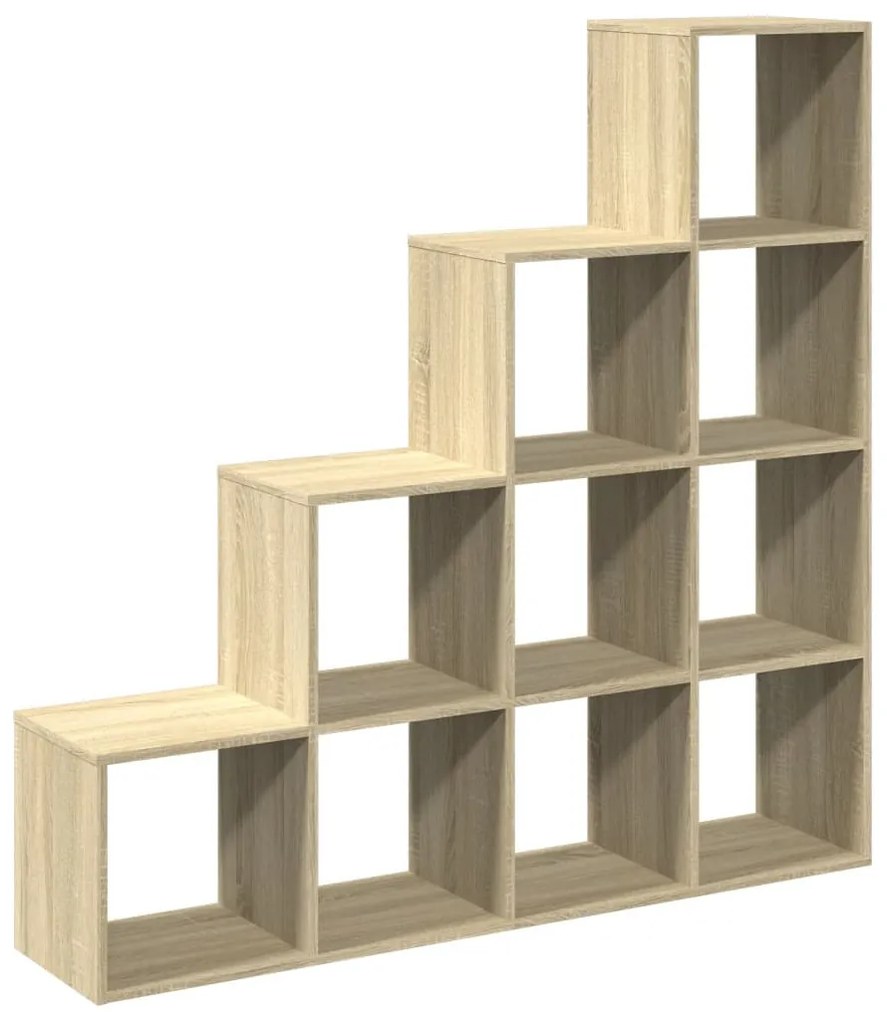 4 szintes sonoma tölgy elválasztó könyvespolc 131,5x29x131,5 cm