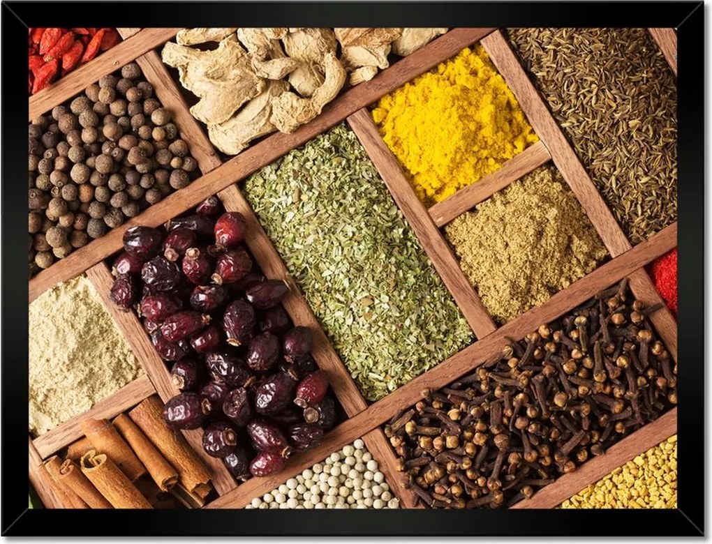 Poszterek keretben 40x30 Fűszerek dobozban