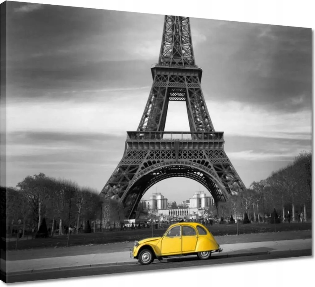 Vászonkép 50x40 Sárga Citroen Párizsban
