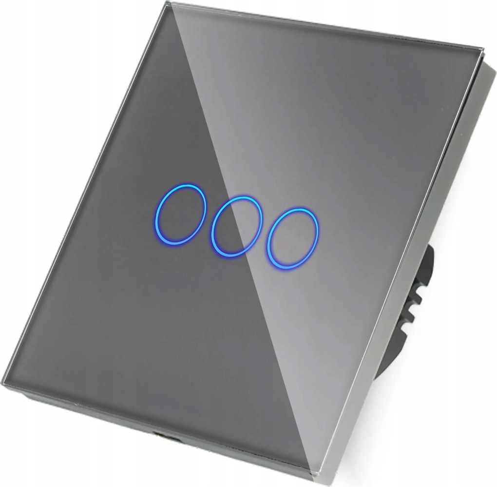 Érintőkapcsoló Fény Hármas Üveg Kapcsoló Kikapcsoló N 3G Szürke