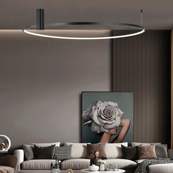 LED mennyezeti lámpa RING S LED/50W/230V 3000/4000/6000K átm. 90 cm fekete