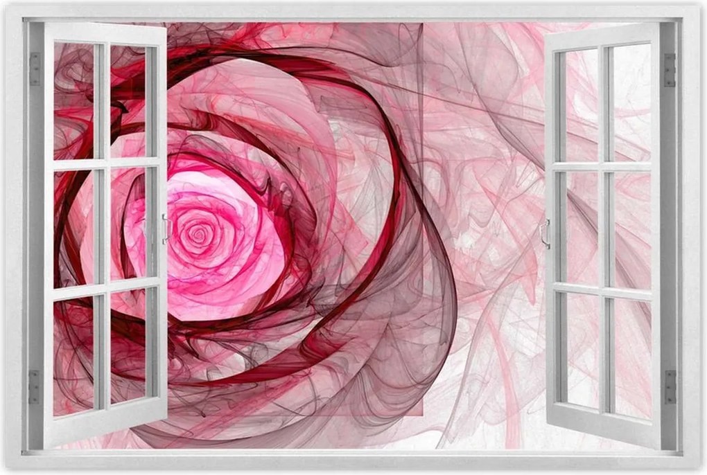 Poszterek 120x80 Rózsaszín fraktál rózsa