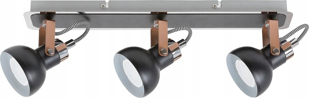 Mennyezeti lámpa fekete 3 spotlámpa hálószoba nappali díszléc 43 cm Rabalux