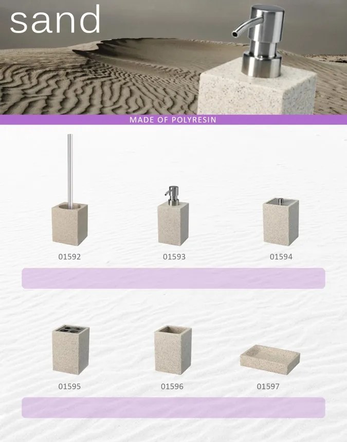 BISK Erga Sand, álló fogkefe pohár, homok, ERG-01596