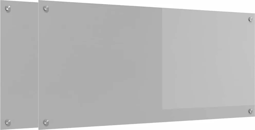vidaXL Konyhai splashback 2 pcs Világosszürke 110 x 50 cm edzett üveg