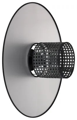 Duolla - Fali lámpa TOKYO RATTAN 1xE27/15W/230V átm. 50 cm ezüst/fekete