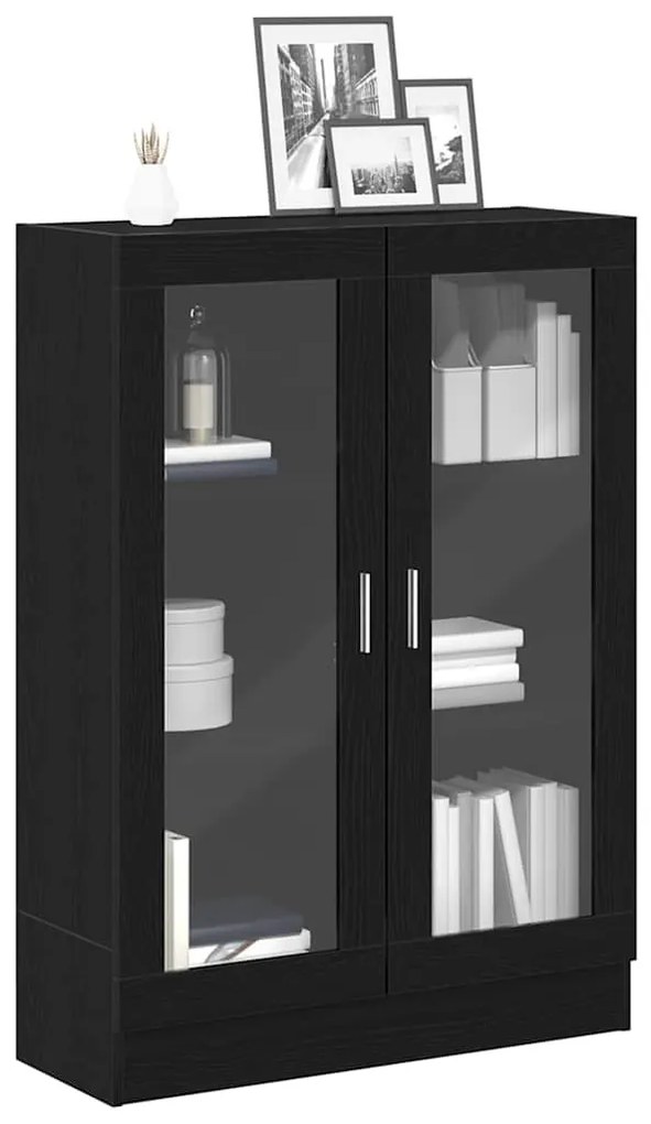fekete tölgy színű szerelt fa könyvszekrény 82,5x30,5x115 cm