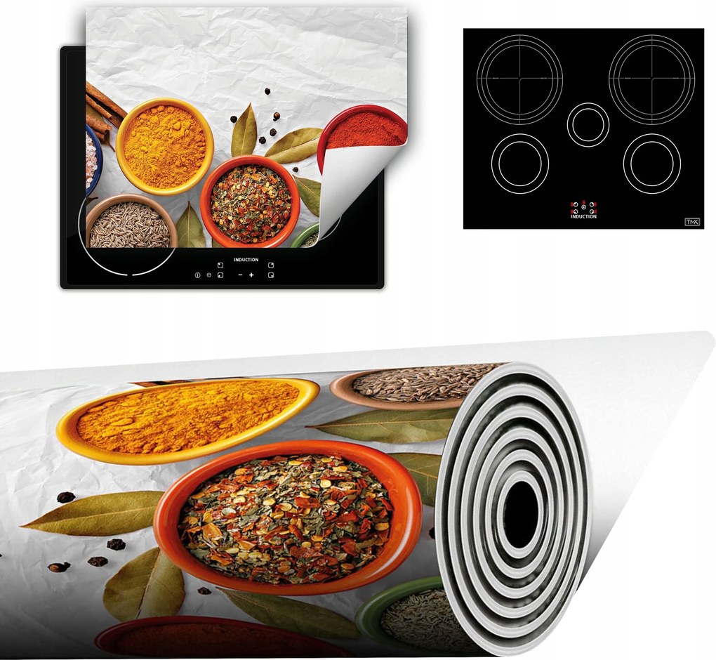 Vinyl Szőnyeg A Konyhába Több Hely 70x52 fehér Fűszerek