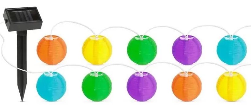 LED Napelemes lánc 10xLED/1,2V 3,7m IP44 többszínű