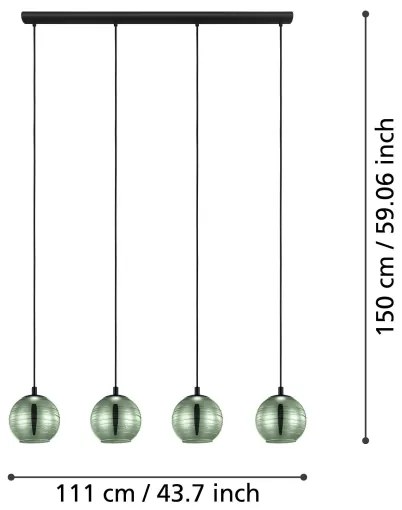 Eglo 39686 - Csillár zsinóron LEMORIETA 4xE27/40W/230V