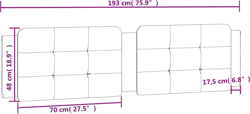 fekete műbőr fejtámla párna Zadar 193 cm