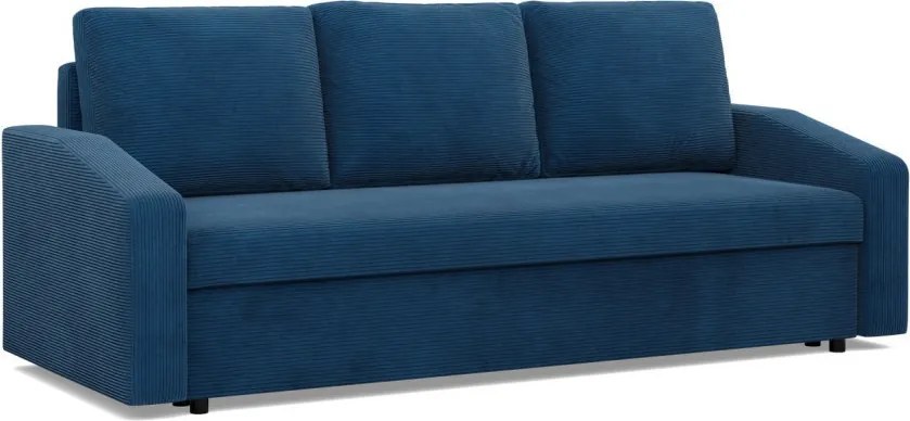 Zeus kanapéágy, kordbársony, bonell töltet, döntött kartámasz, kék