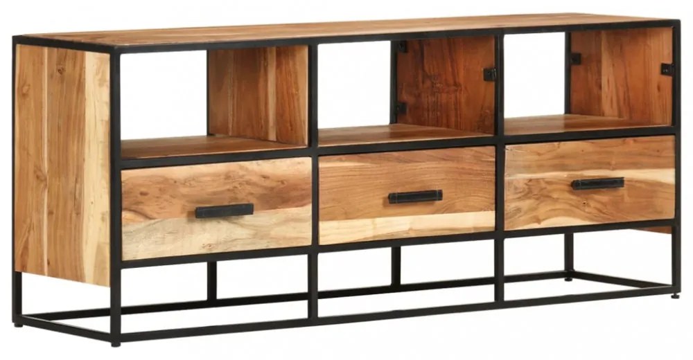 tömör akácfa TV-szekrény 110 x 30 x 45 cm