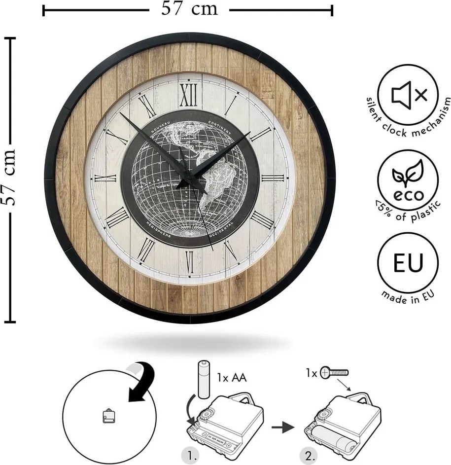 Fali óra ø 57 cm Jacob – Styler