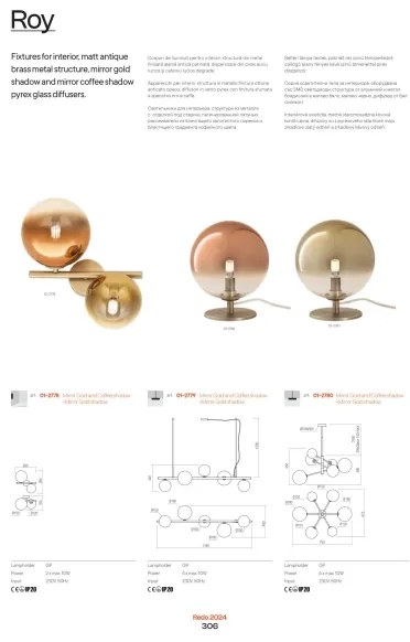 Redo 01-2784 - Asztali lámpa ROY 2xG9/10W/230V